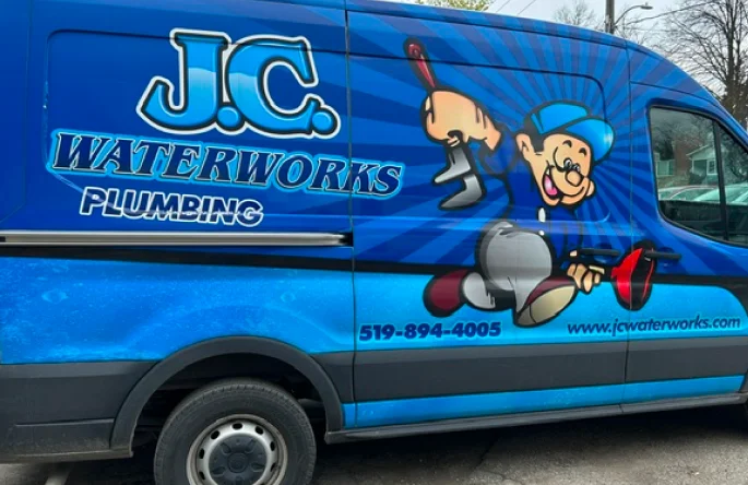 JC Waterworks plumbing van